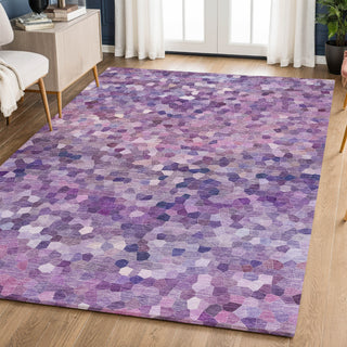 Dalyn Kaleidoscope KL1 Plum Machine Washable Area Rug Lifestyle Image Feature