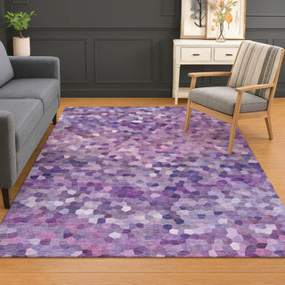 Dalyn Kaleidoscope KL1 Plum Machine Washable Area Rug Lifestyle Image Feature