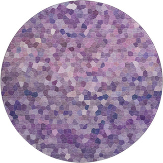 Dalyn Kaleidoscope KL1 Plum Machine Washable Area Rug Round Main Image