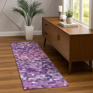 Dalyn Kaleidoscope KL1 Plum Machine Washable Area Rug Runner Lifestyle Image Feature