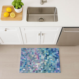 Dalyn Kaleidoscope KL1 Turquoise Machine Washable Area Rug Scatter Lifestyle Image Feature