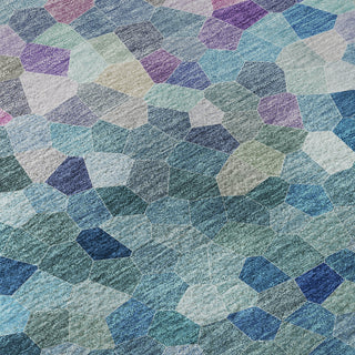 Dalyn Kaleidoscope KL1 Turquoise Machine Washable Area Rug Swatch Image