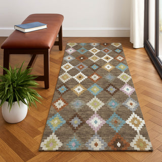 Dalyn Kenner KN10 Chocolate Area Rug Runner Lifestyle Image Feature