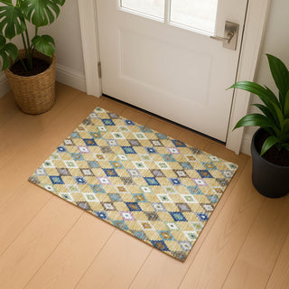Dalyn Kenner KN10 Gold Area Rug Scatter Lifestyle Image Feature