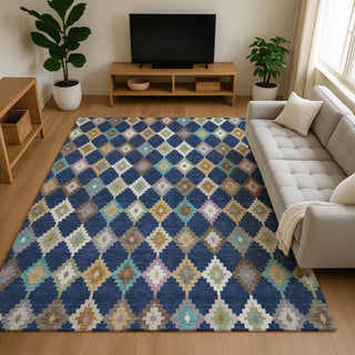 Dalyn Kenner KN10 Navy Area Rug Lifestyle Image Feature