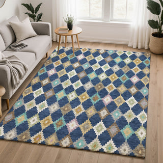 Dalyn Kenner KN10 Navy Area Rug Lifestyle Image Feature