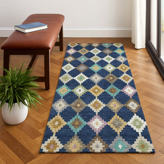 Dalyn Kenner KN10 Navy Area Rug Runner Lifestyle Image Feature