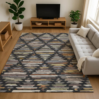 Dalyn Kenner KN2 Black Area Rug Lifestyle Image Feature