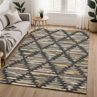 Dalyn Kenner KN2 Black Area Rug Lifestyle Image Feature
