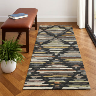 Dalyn Kenner KN2 Black Area Rug Runner Lifestyle Image Feature