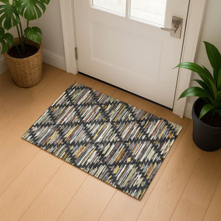 Dalyn Kenner KN2 Black Area Rug Scatter Lifestyle Image Feature