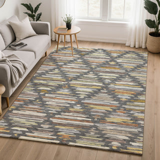 Dalyn Kenner KN2 Charcoal Area Rug Lifestyle Image Feature