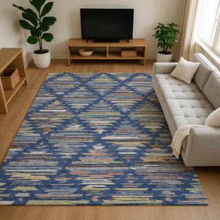 Dalyn Kenner KN2 Navy Area Rug Lifestyle Image Feature