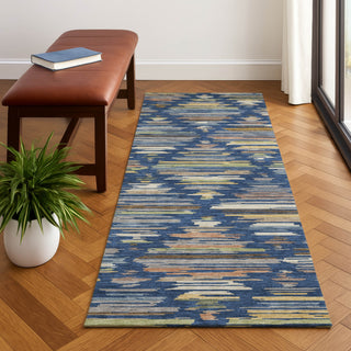 Dalyn Kenner KN2 Navy Area Rug Runner Lifestyle Image Feature