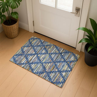 Dalyn Kenner KN2 Navy Area Rug Scatter Lifestyle Image Feature