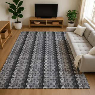 Dalyn Kenner KN3 Black Area Rug Lifestyle Image Feature