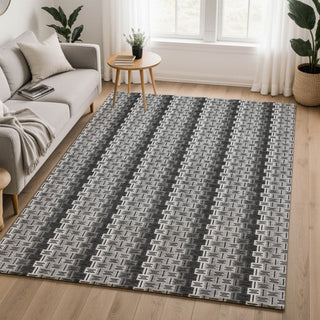 Dalyn Kenner KN3 Black Area Rug Lifestyle Image Feature