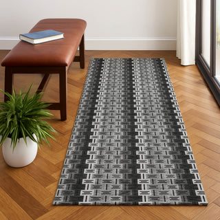 Dalyn Kenner KN3 Black Area Rug Runner Lifestyle Image Feature