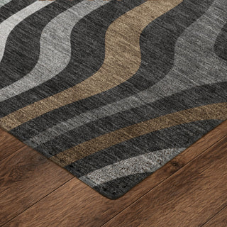 Dalyn Kenner KN4 Black Area Rug Corner Image
