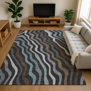 Dalyn Kenner KN4 Black Area Rug Lifestyle Image Feature