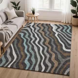 Dalyn Kenner KN4 Black Area Rug Lifestyle Image Feature