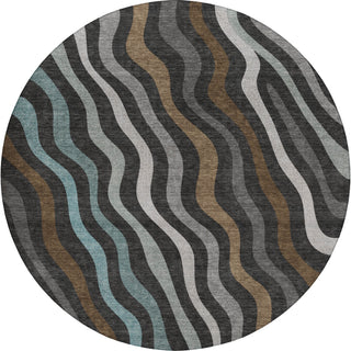 Dalyn Kenner KN4 Black Area Rug Round Main Image
