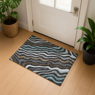 Dalyn Kenner KN4 Black Area Rug Scatter Lifestyle Image Feature