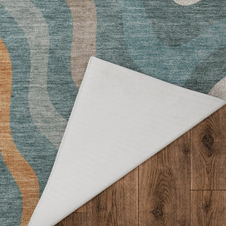 Dalyn Kenner KN4 Teal Area Rug Backing Image