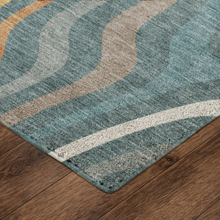 Dalyn Kenner KN4 Teal Area Rug Corner Image