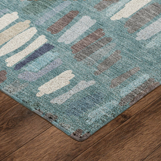 Dalyn Kenner KN5 Teal Area Rug Corner Image