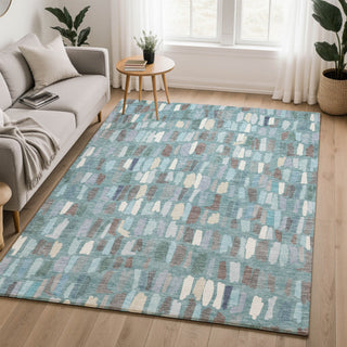 Dalyn Kenner KN5 Teal Area Rug Lifestyle Image Feature
