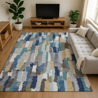 Dalyn Kenner KN6 Teal Area Rug Lifestyle Image Feature