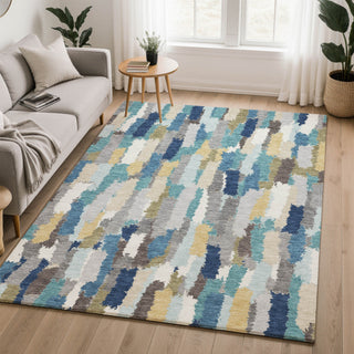 Dalyn Kenner KN6 Teal Area Rug Lifestyle Image Feature