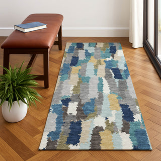 Dalyn Kenner KN6 Teal Area Rug Runner Lifestyle Image Feature
