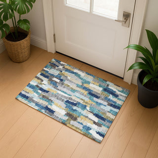 Dalyn Kenner KN6 Teal Area Rug Scatter Lifestyle Image Feature
