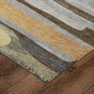 Dalyn Kenner KN7 Chocolate Area Rug Corner Image