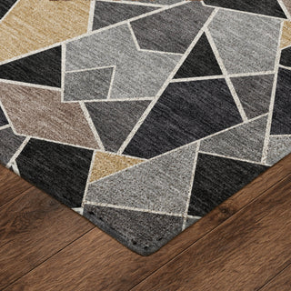 Dalyn Kenner KN8 Black Area Rug Corner Image