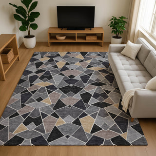 Dalyn Kenner KN8 Black Area Rug Lifestyle Image Feature