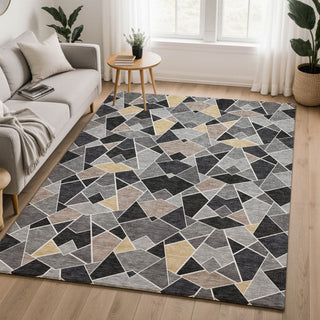 Dalyn Kenner KN8 Black Area Rug Lifestyle Image Feature