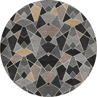 Dalyn Kenner KN8 Black Area Rug Round Main Image