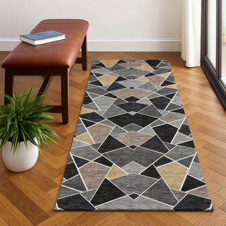 Dalyn Kenner KN8 Black Area Rug Runner Lifestyle Image Feature