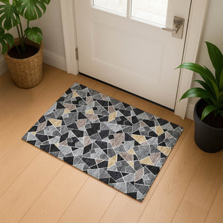 Dalyn Kenner KN8 Black Area Rug Scatter Lifestyle Image Feature
