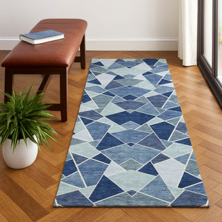 Dalyn Kenner KN8 Denim Area Rug Runner Lifestyle Image Feature