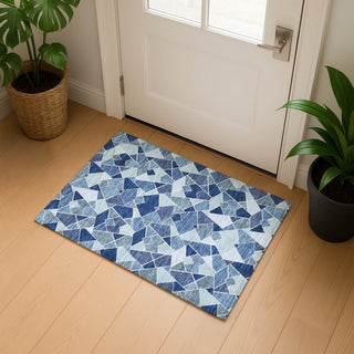 Dalyn Kenner KN8 Denim Area Rug Scatter Lifestyle Image Feature