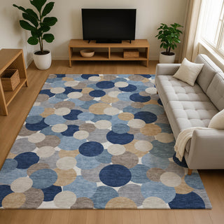 Dalyn Kenner KN9 Blue Area Rug Lifestyle Image Feature