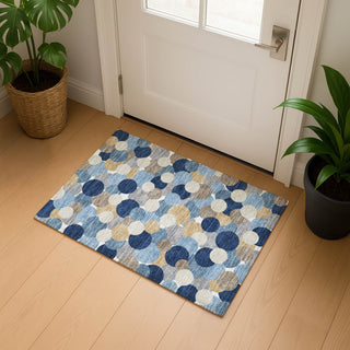 Dalyn Kenner KN9 Blue Area Rug Scatter Lifestyle Image Feature