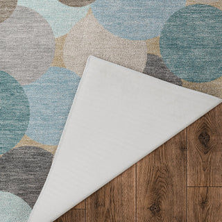 Dalyn Kenner KN9 Turquoise Area Rug Backing Image