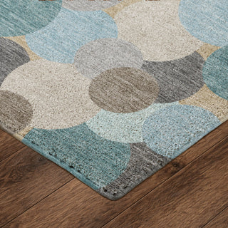 Dalyn Kenner KN9 Turquoise Area Rug Corner Image