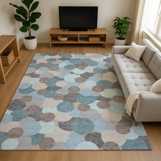 Dalyn Kenner KN9 Turquoise Area Rug Lifestyle Image Feature