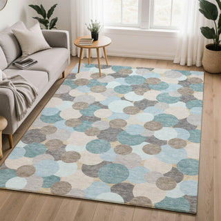 Dalyn Kenner KN9 Turquoise Area Rug Lifestyle Image Feature